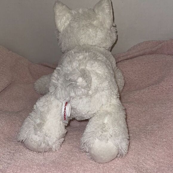 Aurora White 10” White Westie West Highland Terrier Soft plush dog doggie - Picture 6 of 8